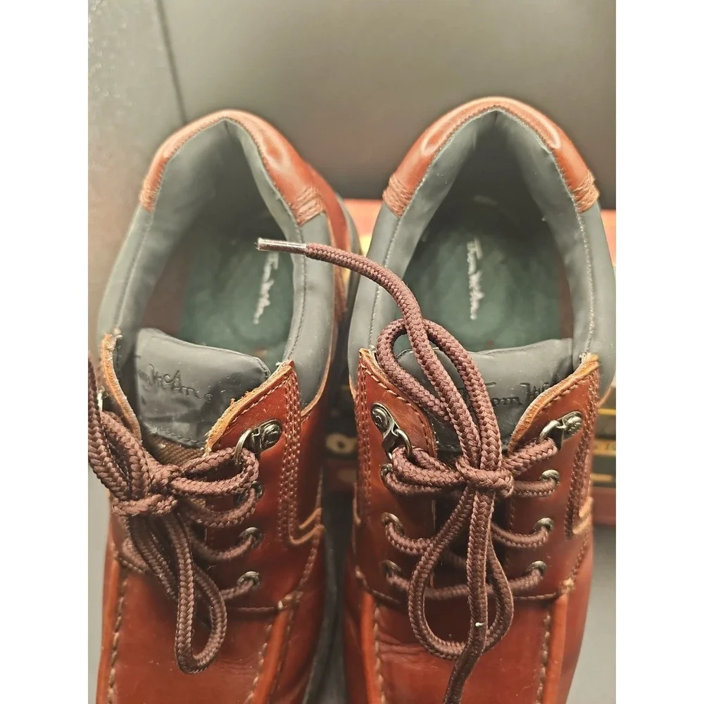Vtg Thom McAn Leather Poron 4000 Lifetime Comfort Oxford Lace Boot Size 10